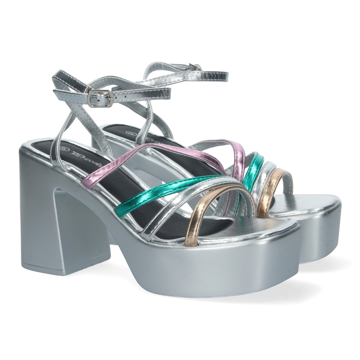 Sandalias Multicolor Tacón Mujer Medea 001