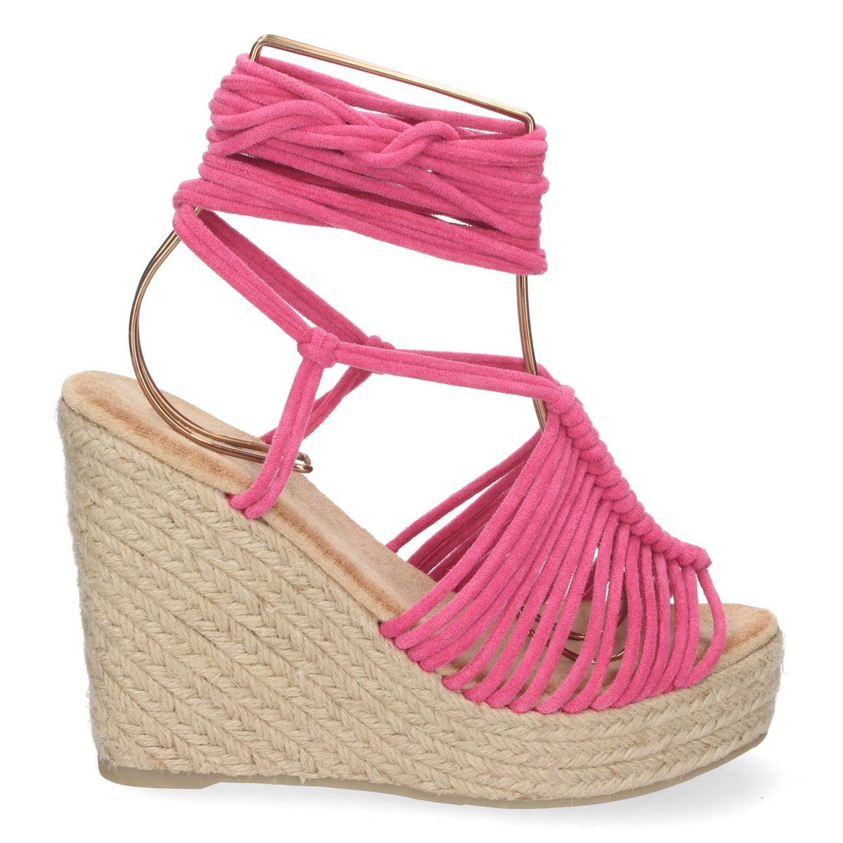 Sandalias Rosas Cuña Mujer Constantina 001