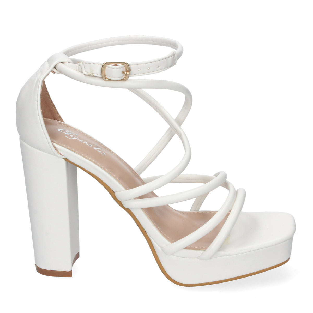 Sandalias Blancas Tacón Mujer Faustina 001