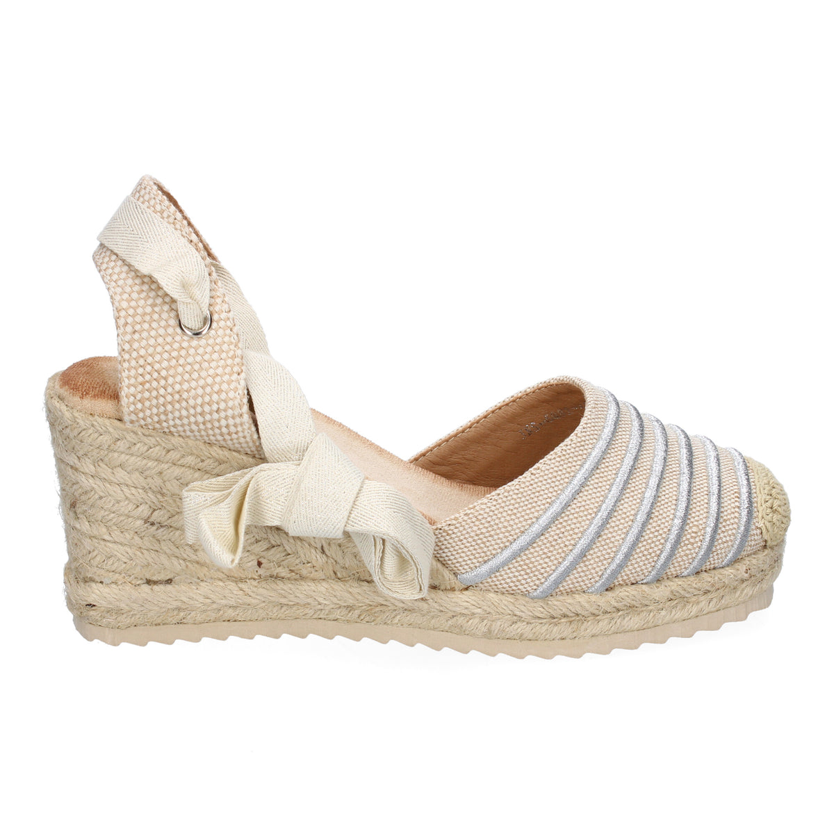 Sandalias Plateadas Cuña Mujer Europa 004