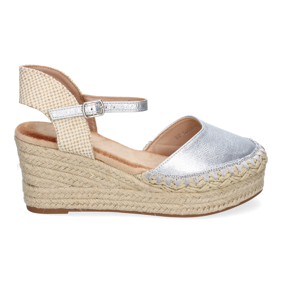 Sandalias Plateadas Cuña Mujer Diana 001