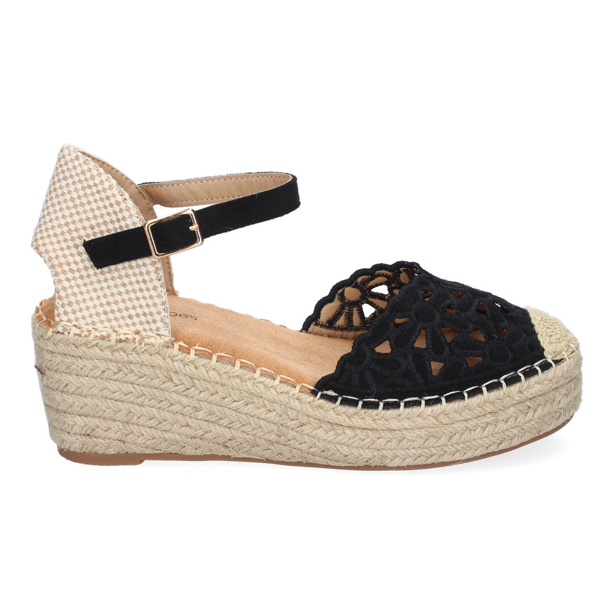Sandalias Negras Cuña Mujer Diana 002