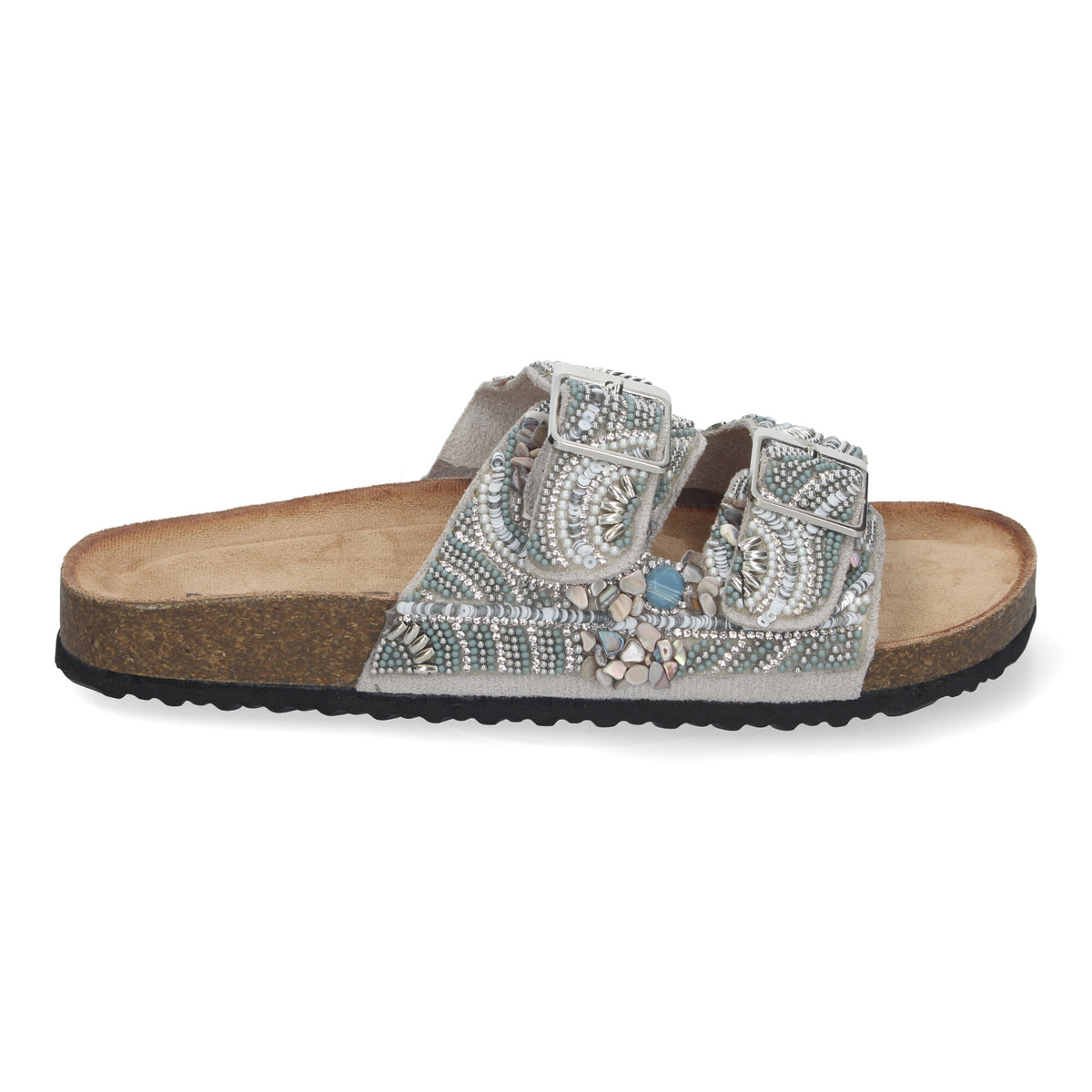 Sandalias Plateadas Planas Mujer Mesalina 002