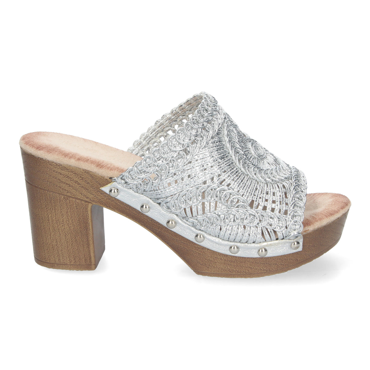 Zuecos Plateados Mujer Hecate 001