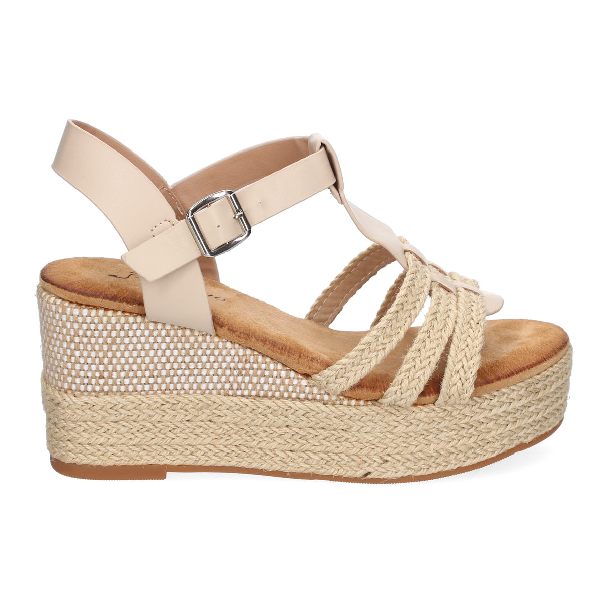 Sandalias Beige Cuña Mujer Serezade 001