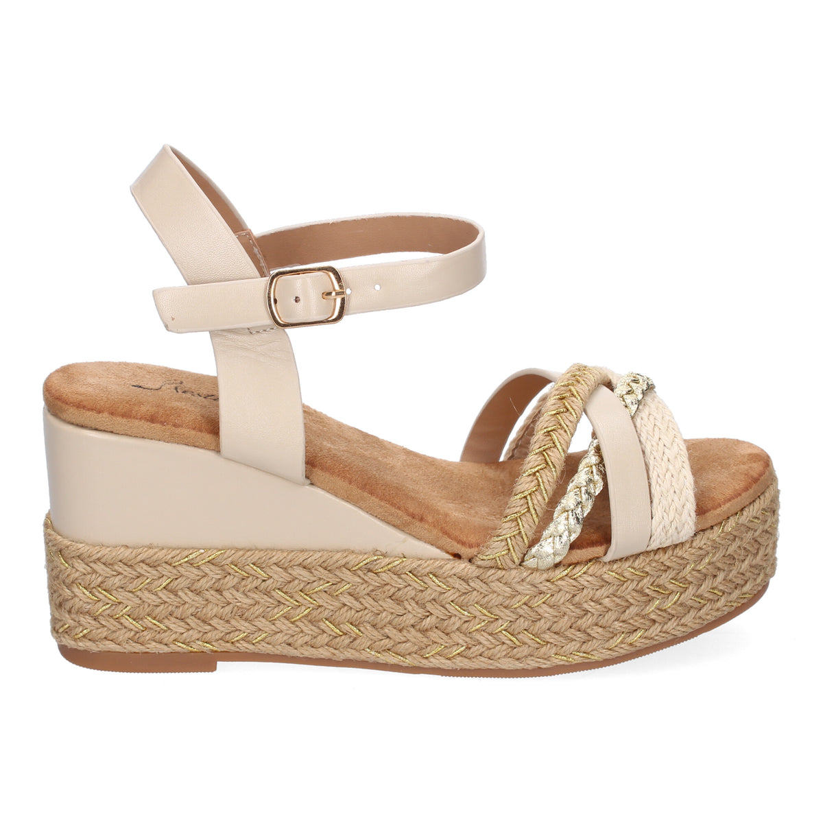 Sandalias Beige Cuña Mujer Serezade 002
