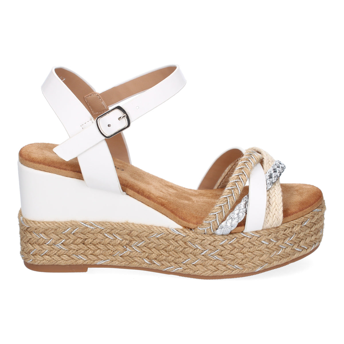 Sandalias Blancas Cuña Mujer Serezade 002