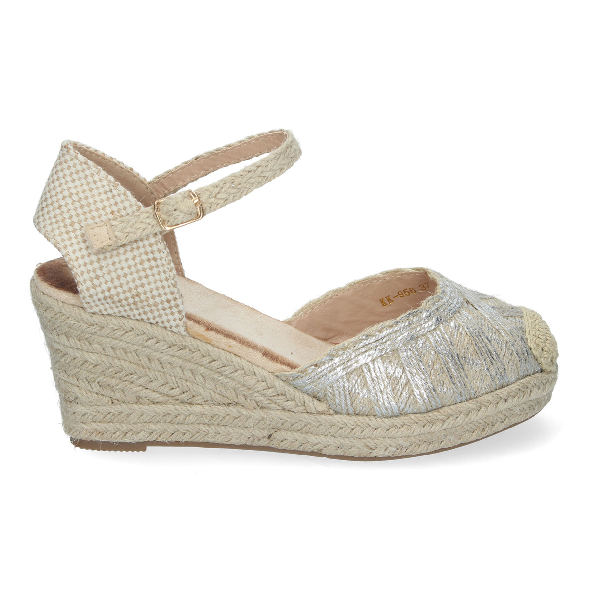 Sandalias Plateadas Cuña Mujer Dalia 001