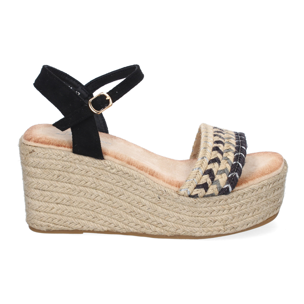 Sandalias Negras Cuña Mujer Caliope 001