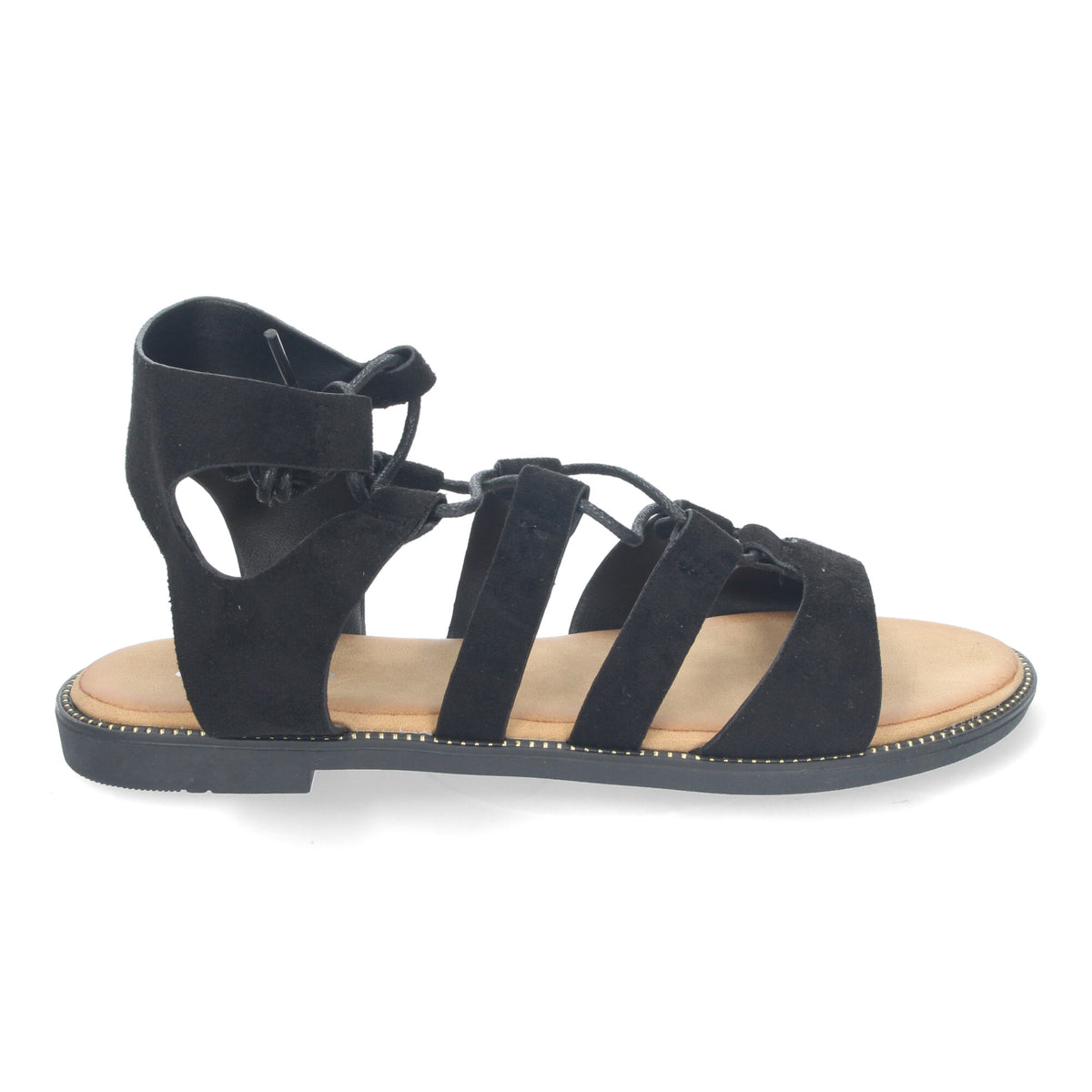 Sandalias Negras Planas Mujer Rhea 001