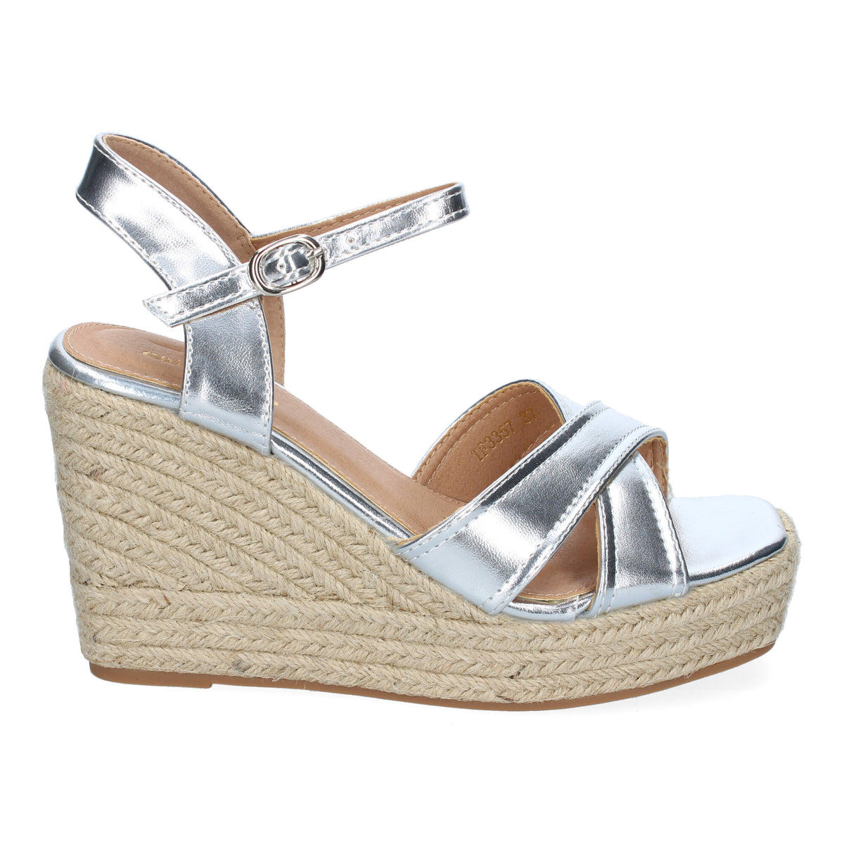 Sandalias Plateadas Cuña Mujer Andromeda 001