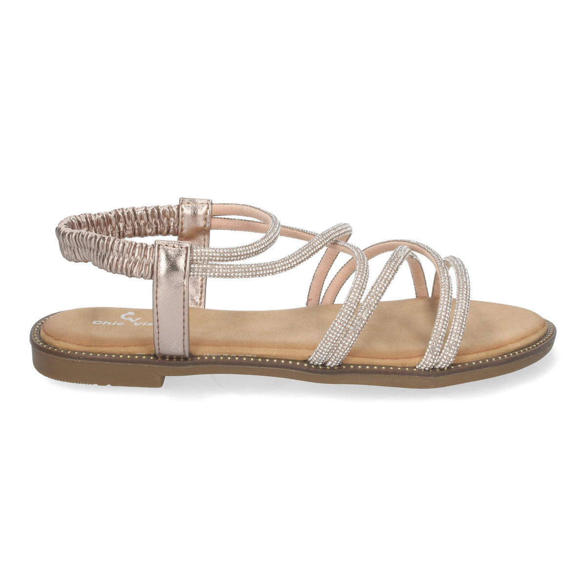 Sandalias Doradas Planas Mujer Romula 001