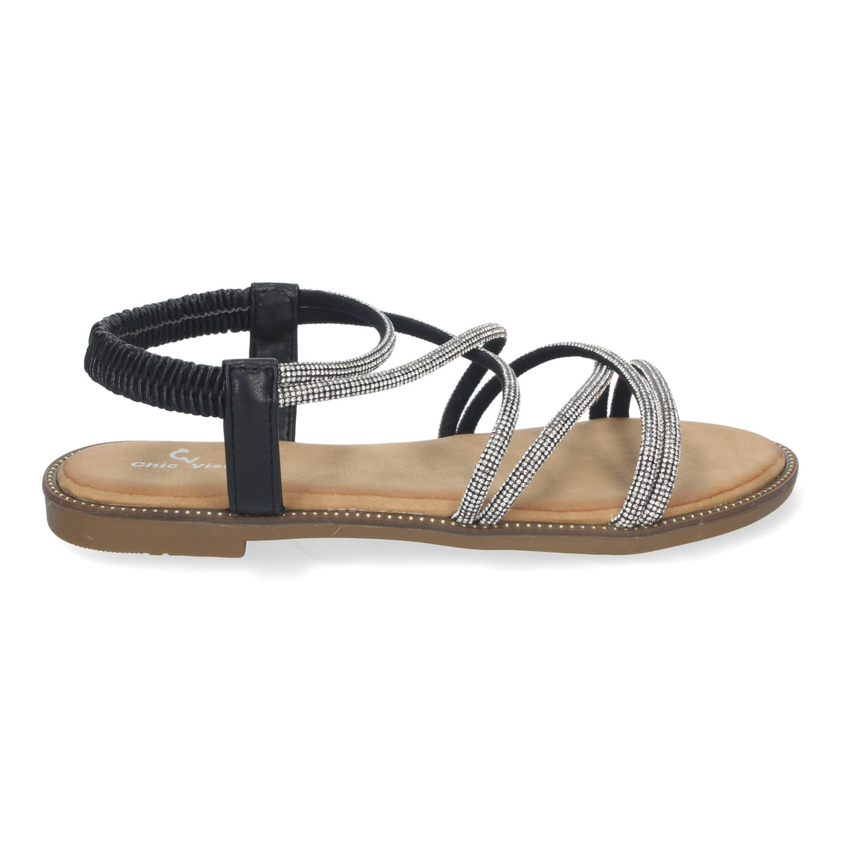 Sandalias Negras Planas Mujer Romula 001