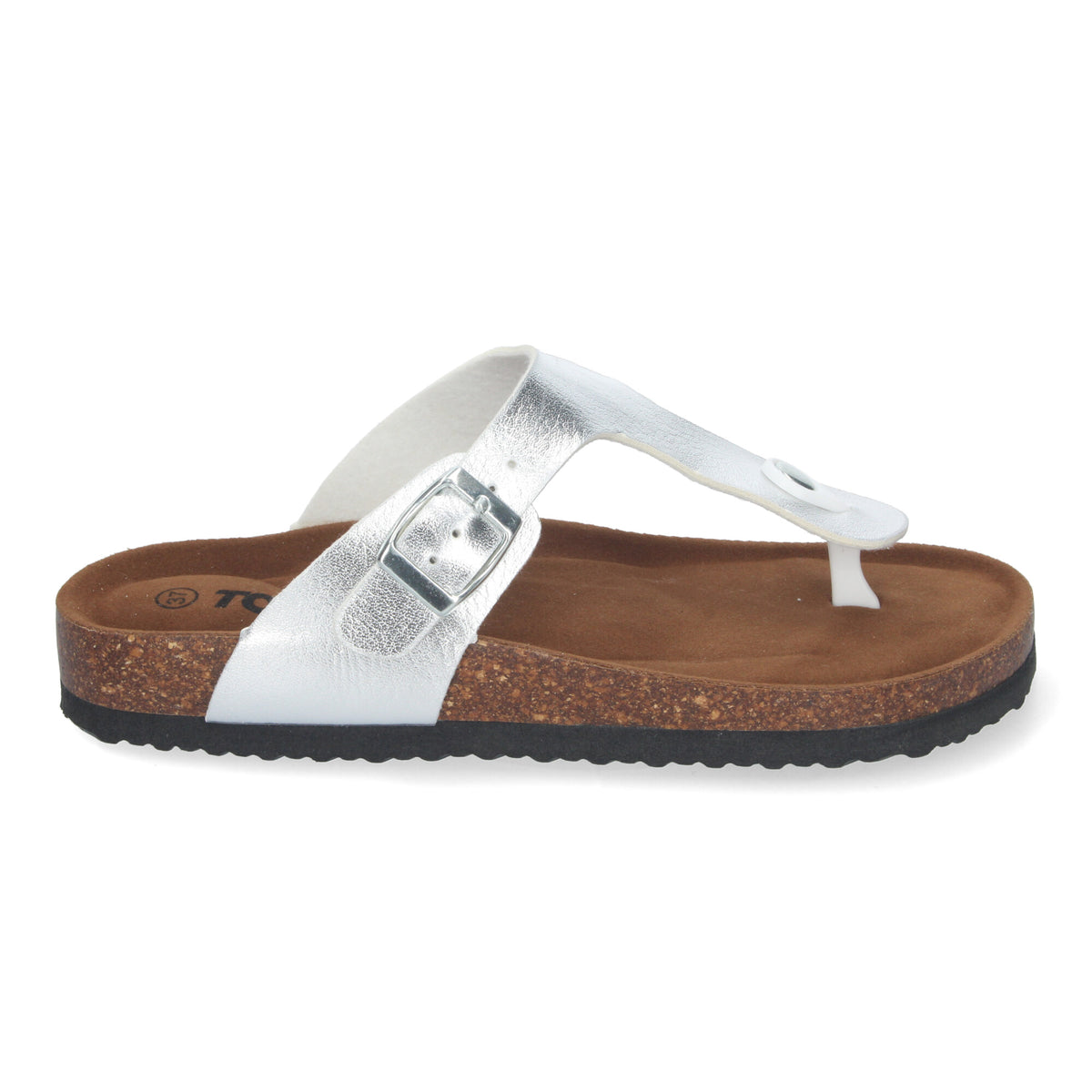 Sandalias Plateadas Planas Mujer Freya 001