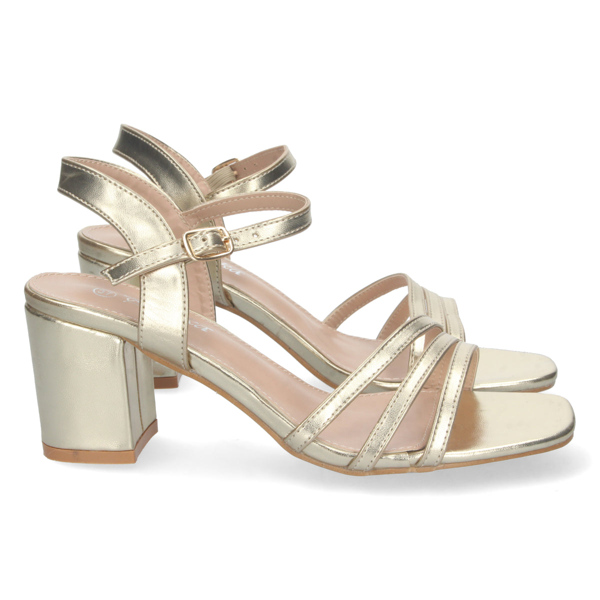 Sandalias Doradas Tacón Mujer Iris 001