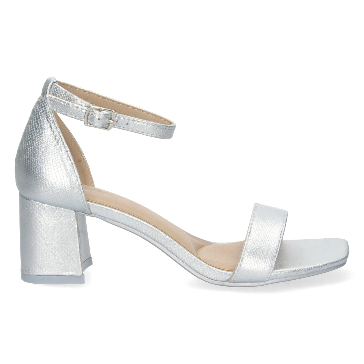 Sandalias Plateadas Tacón Mujer Cecilia 005