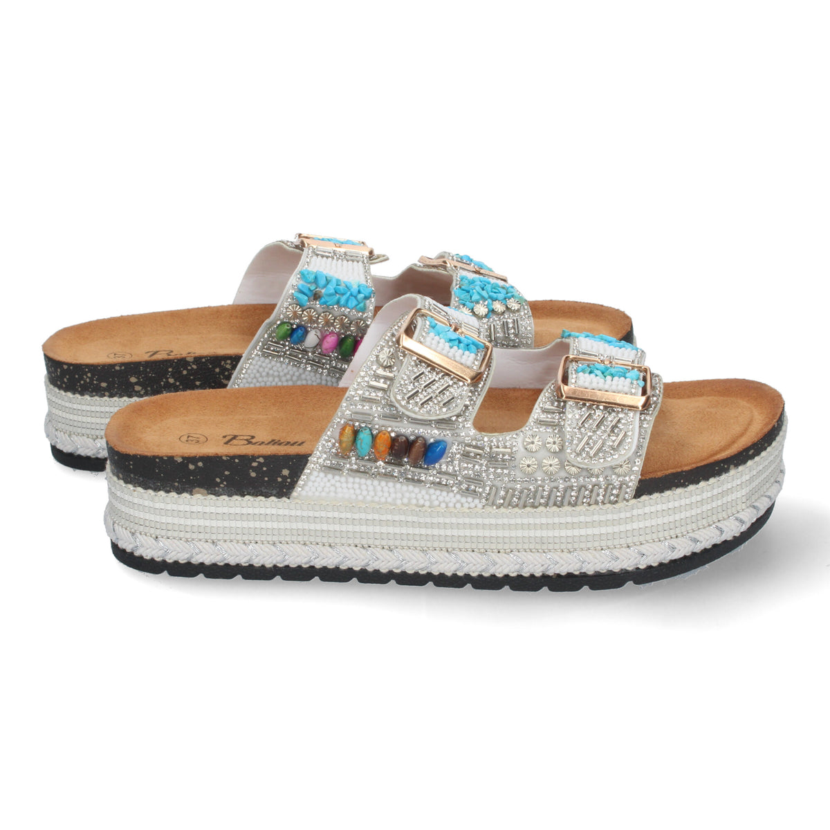 Sandalias Blancas Plataforma Mujer Silvana 003