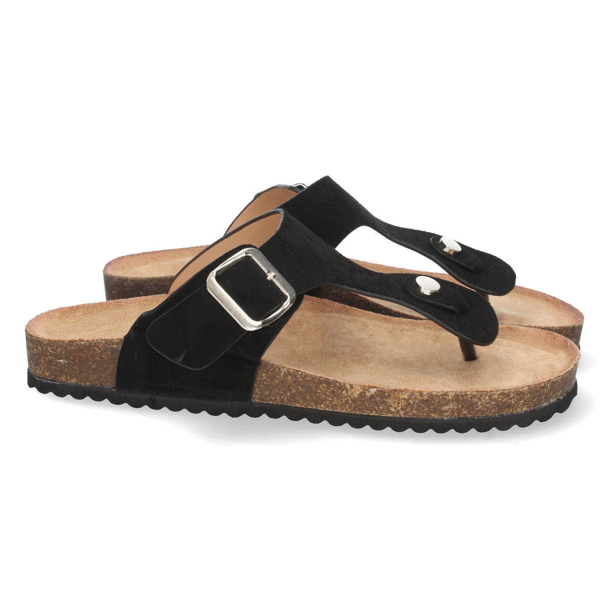 Sandalias Negras Planas Mujer Tais 002