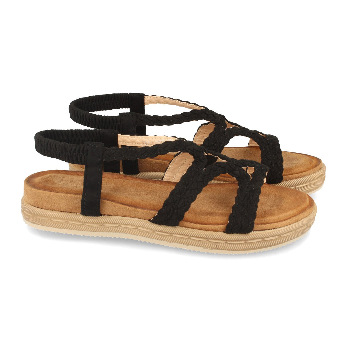 Sandalias Negras Planas Mujer Lucrecia 001