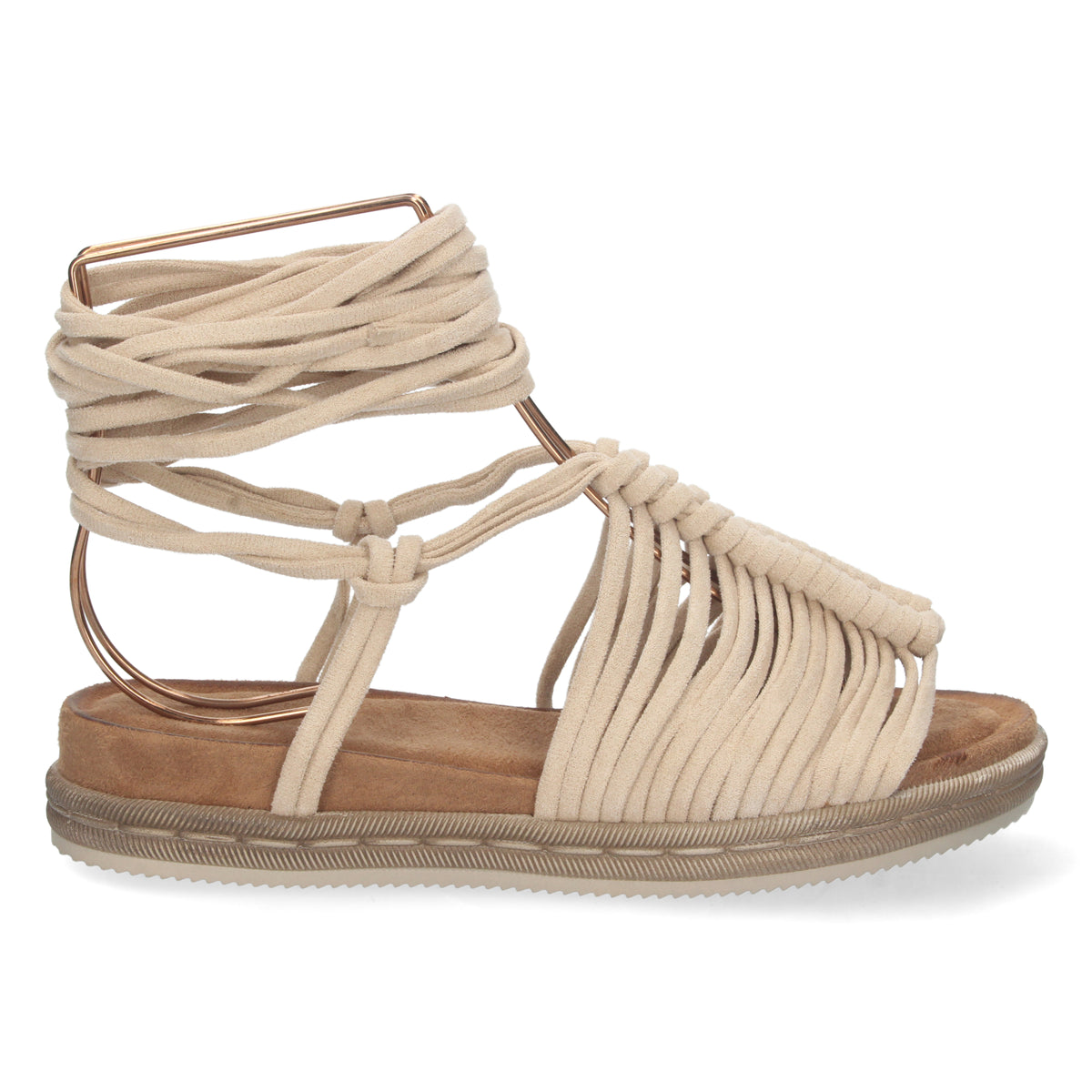 Sandalias Beige Planas Mujer Camila 001