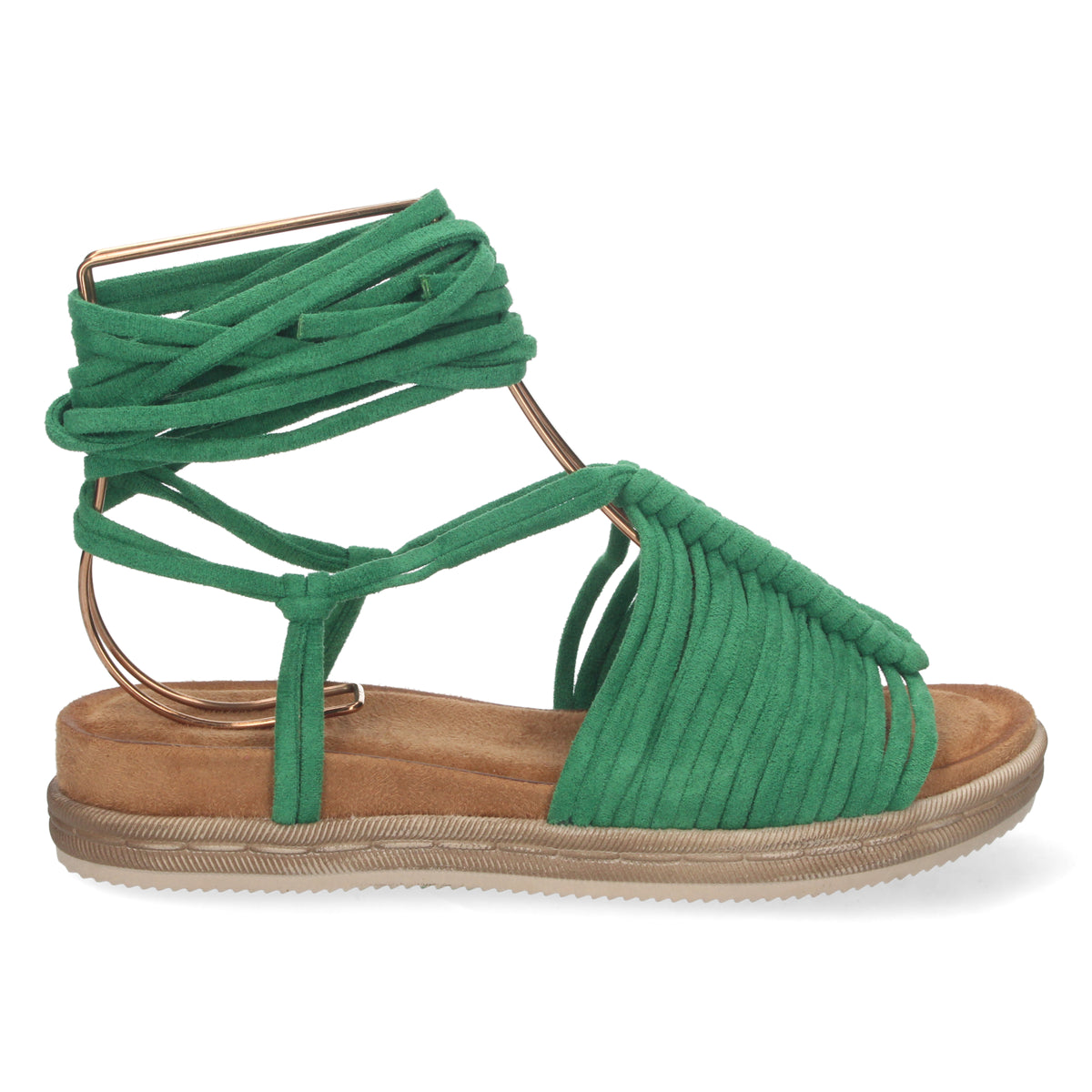 Sandalias Verdes Planas Mujer Camila 001