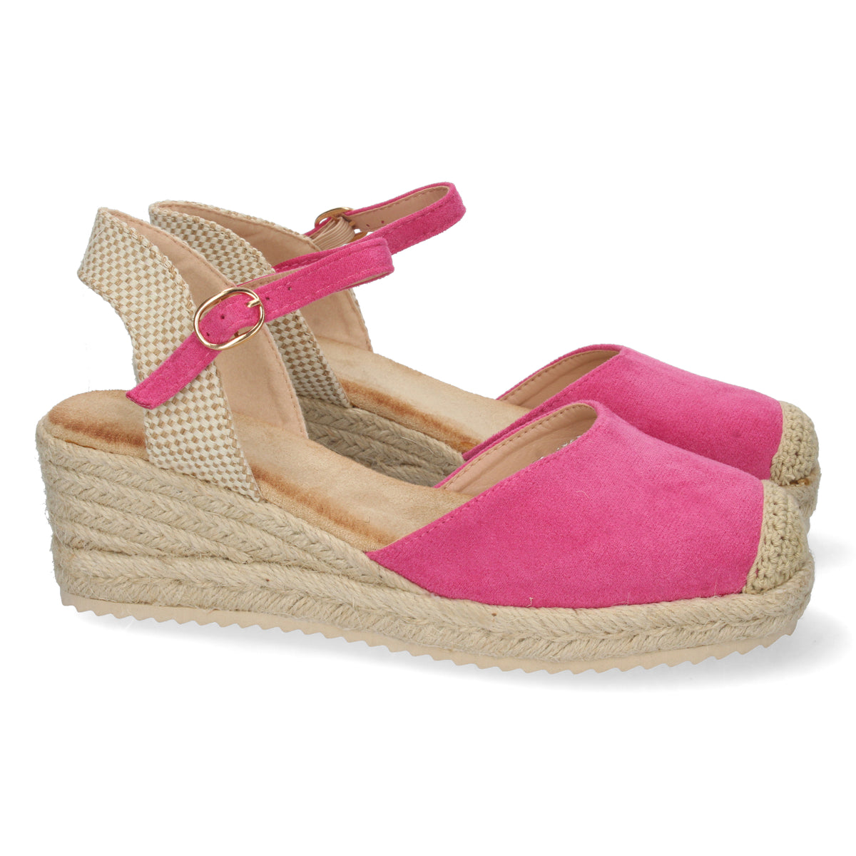 Sandalias Rosa Fucsia Cuña Mujer Psique 002