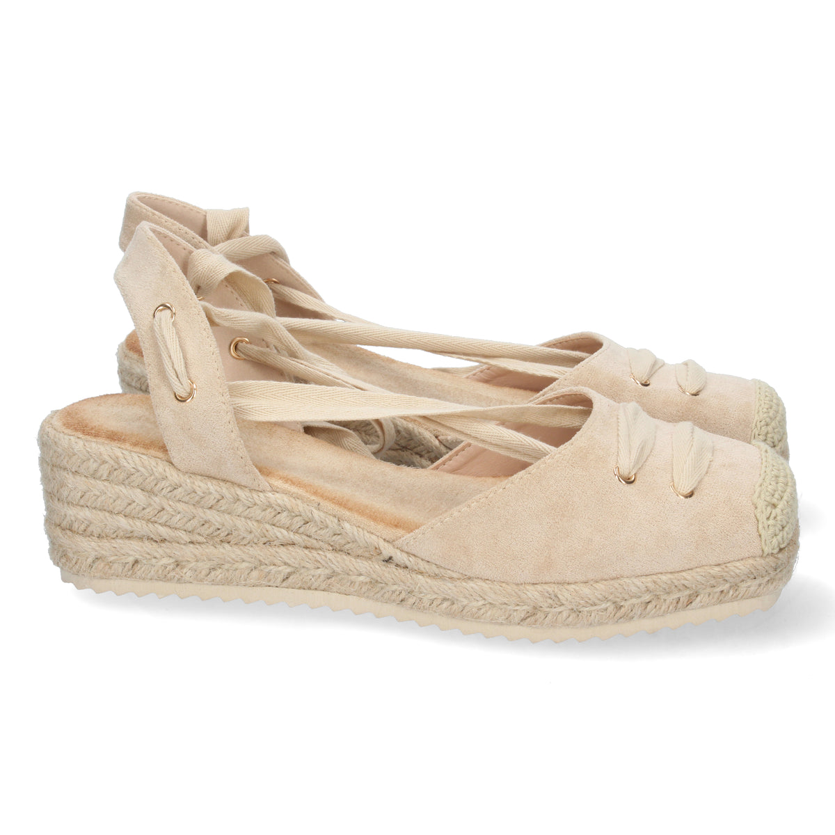 Sandalias Beige Cuña Mujer Clio 004