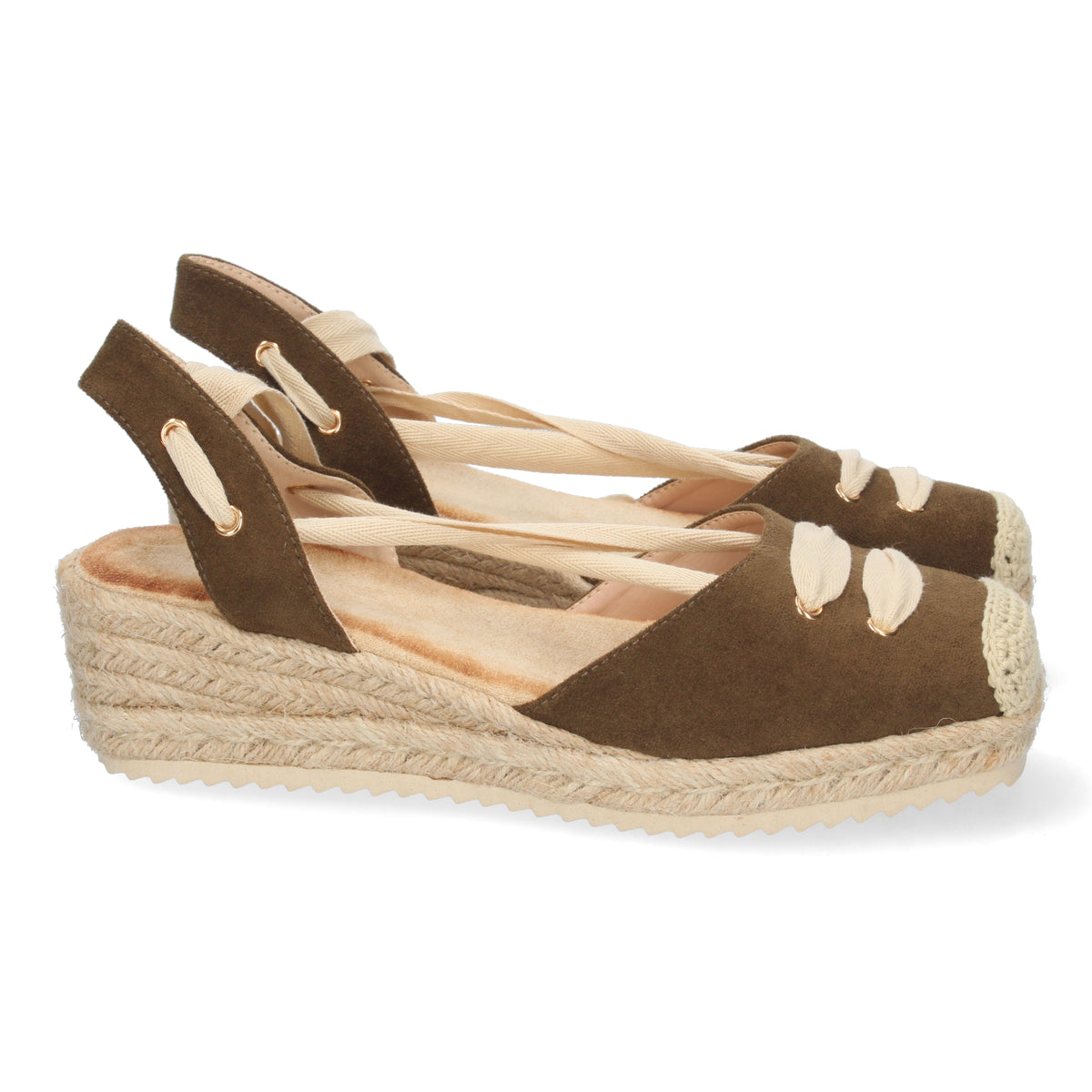 Sandalias Marrones Kaki Cuña Mujer Clio 004