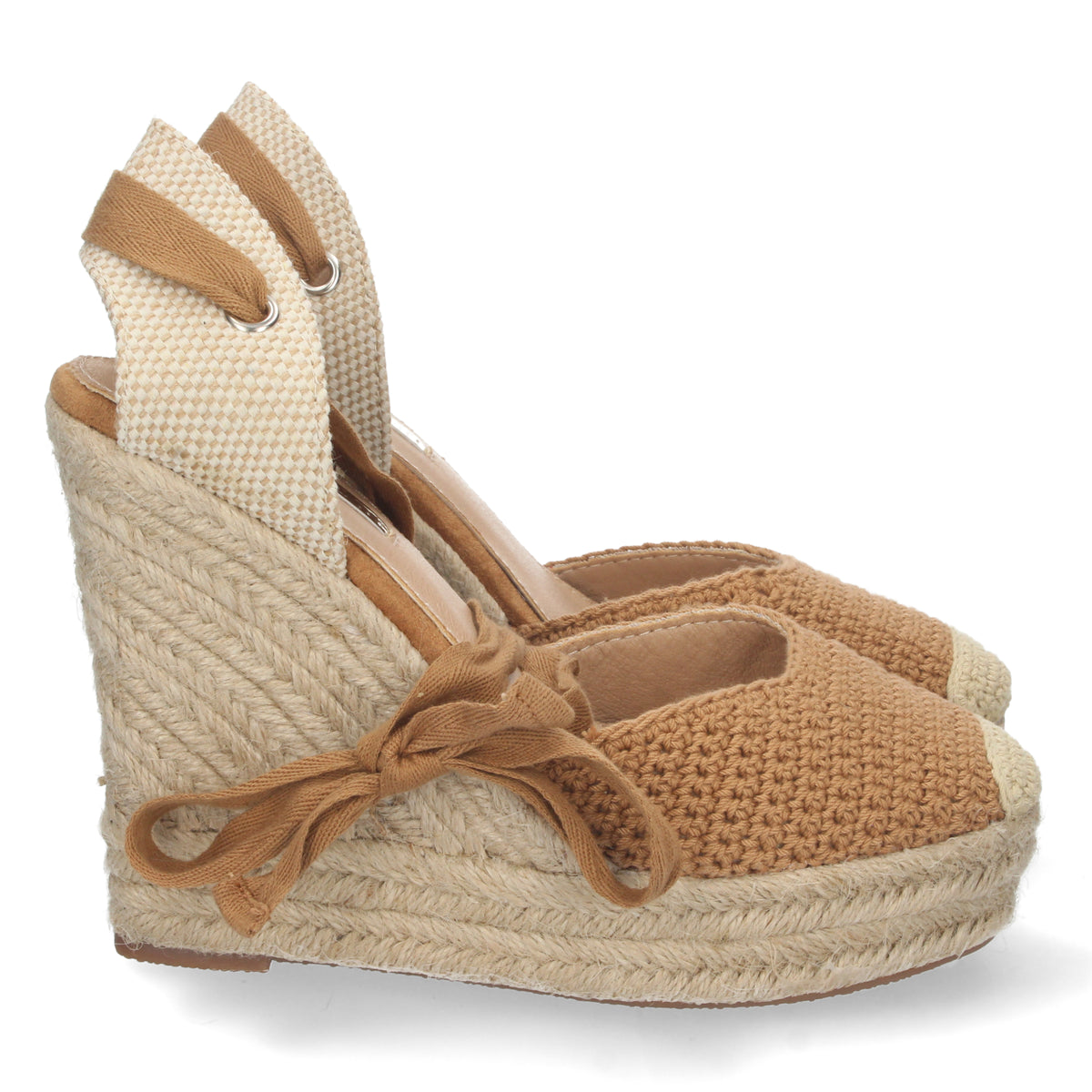 Sandalias Marrones Camel Cuña con Plataforma Mujer Cornelia 004