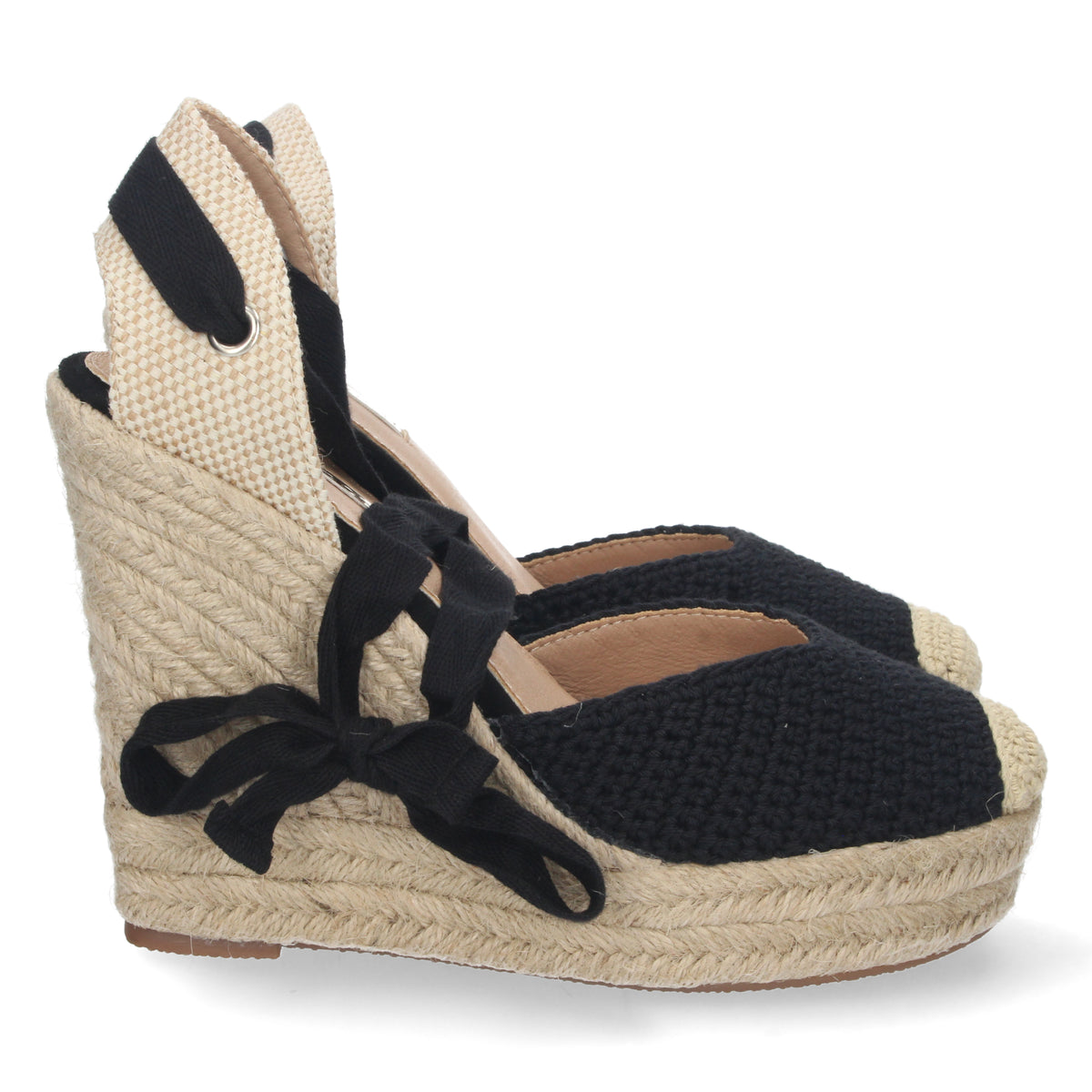 Sandalias Negras Cuña con Plataforma Mujer Cornelia 004