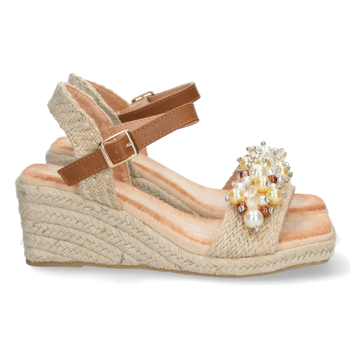 Sandalias Beige Cuña Mujer Cibeles 003