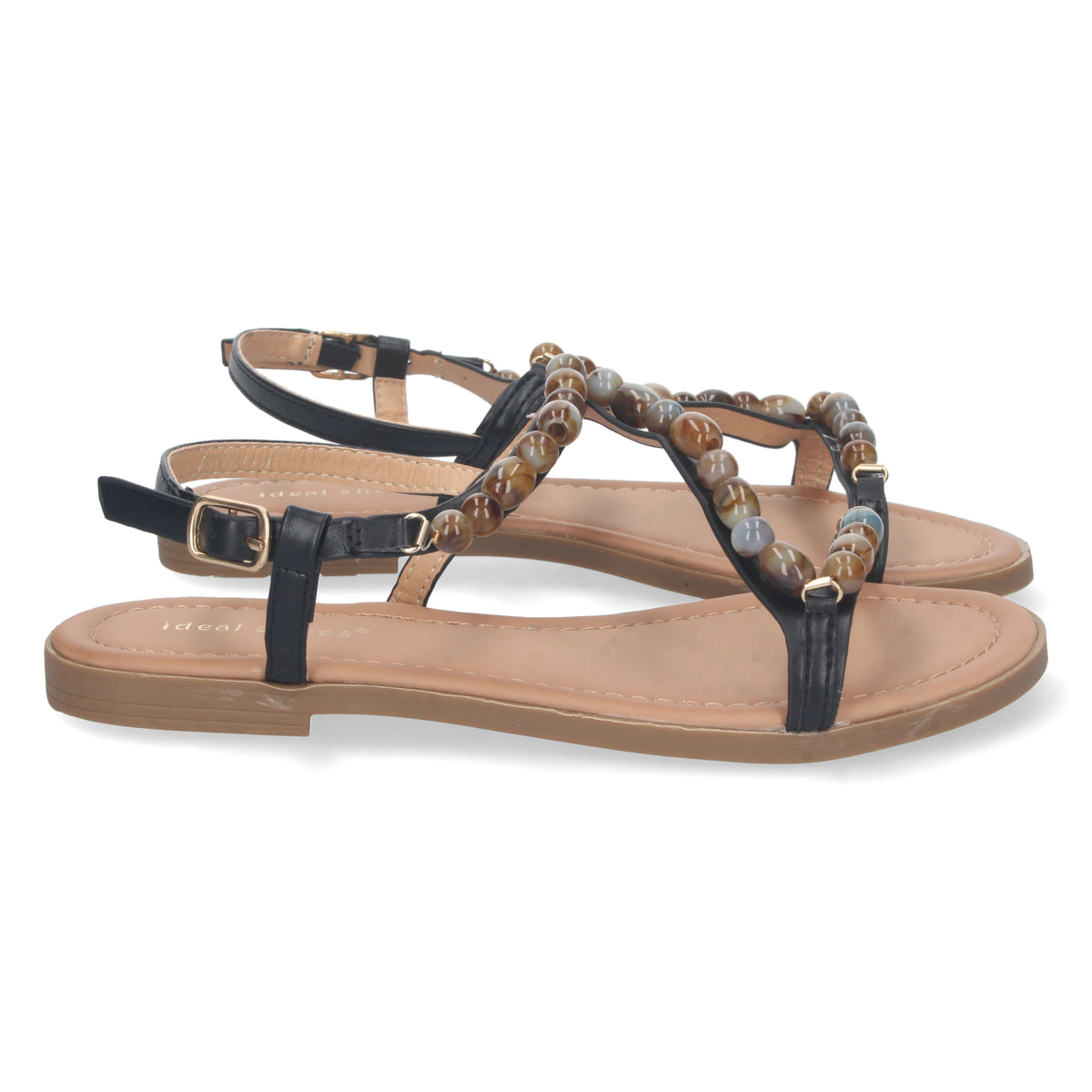 Sandalias Negras Planas Mujer Hebe 001