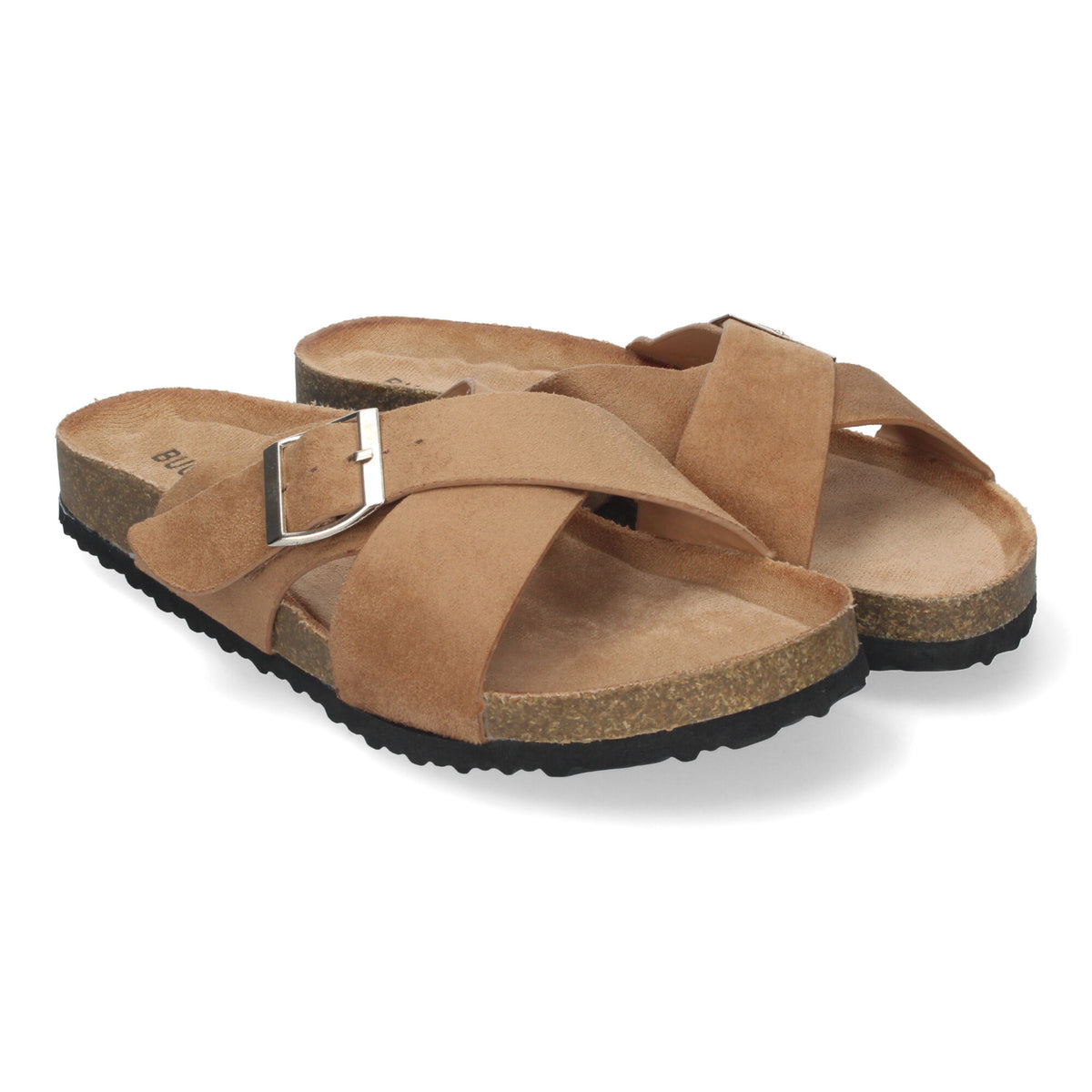 Sandalias Marrones Camel Planas Mujer Naiad 001