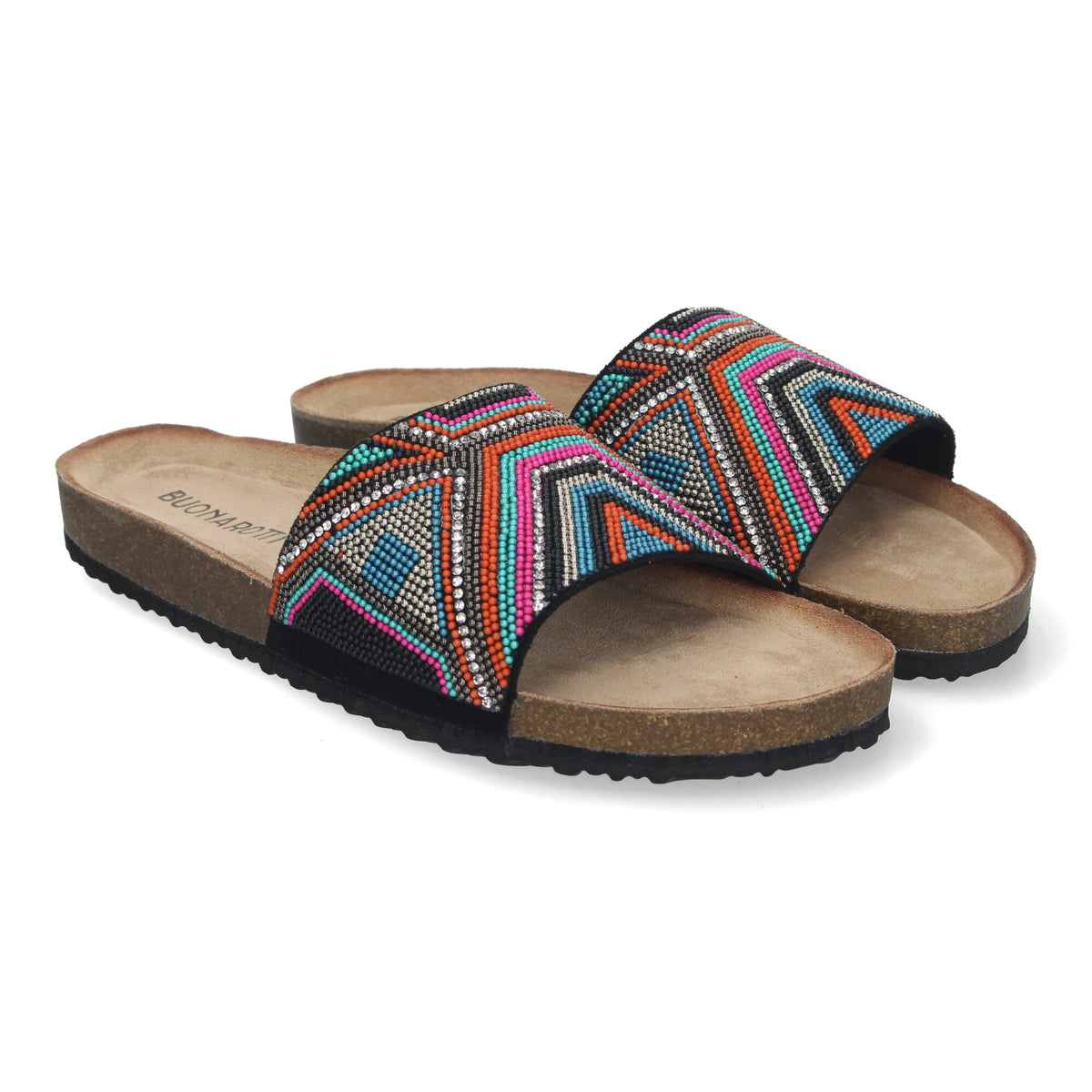 Sandalias Negras Planas Mujer Gorgona 002