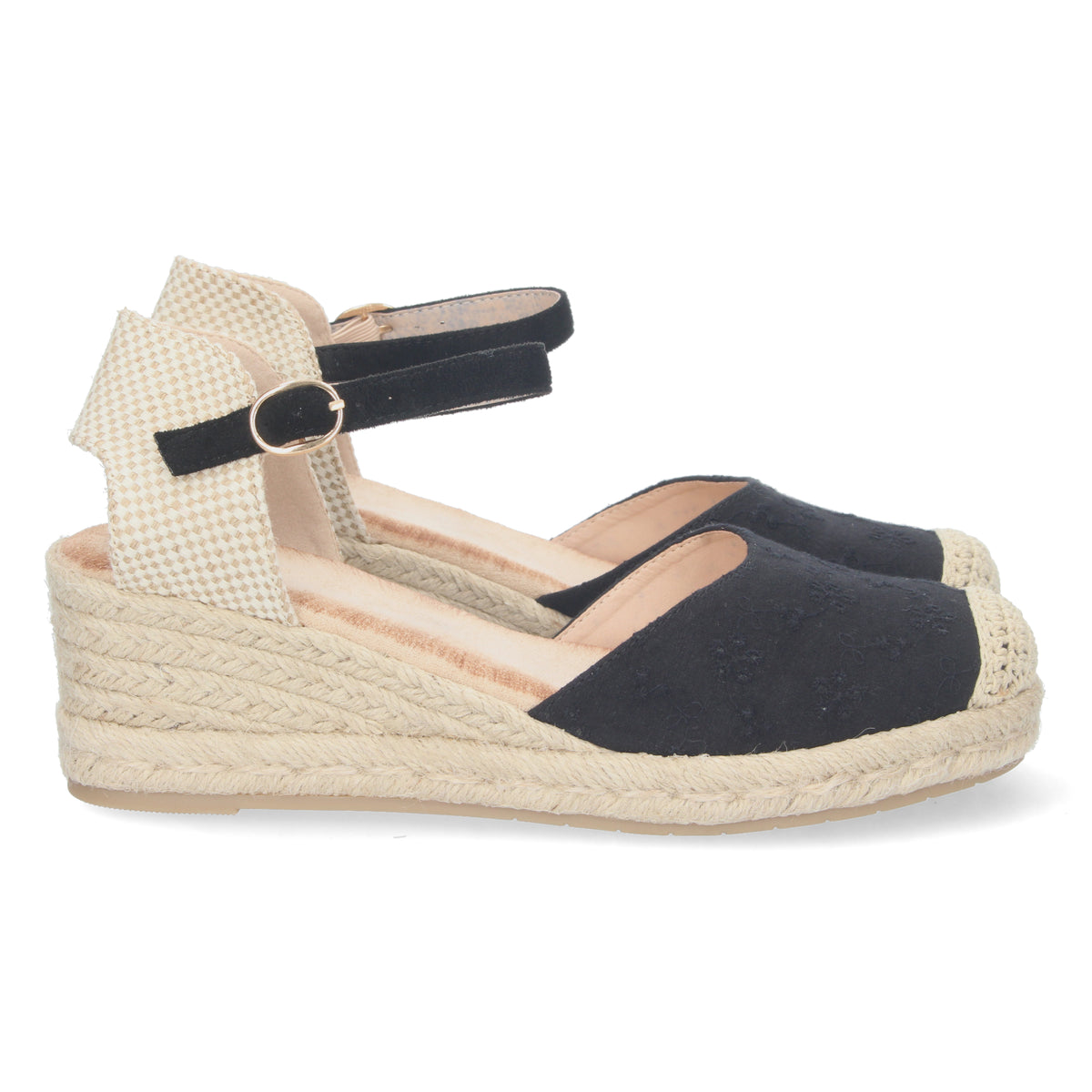 Sandalias Negras Cuña Mujer Ishtar 001