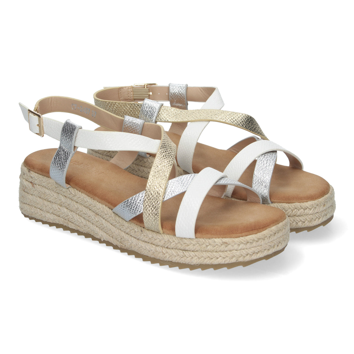 Sandalias Blancas Planas Mujer Juno 002