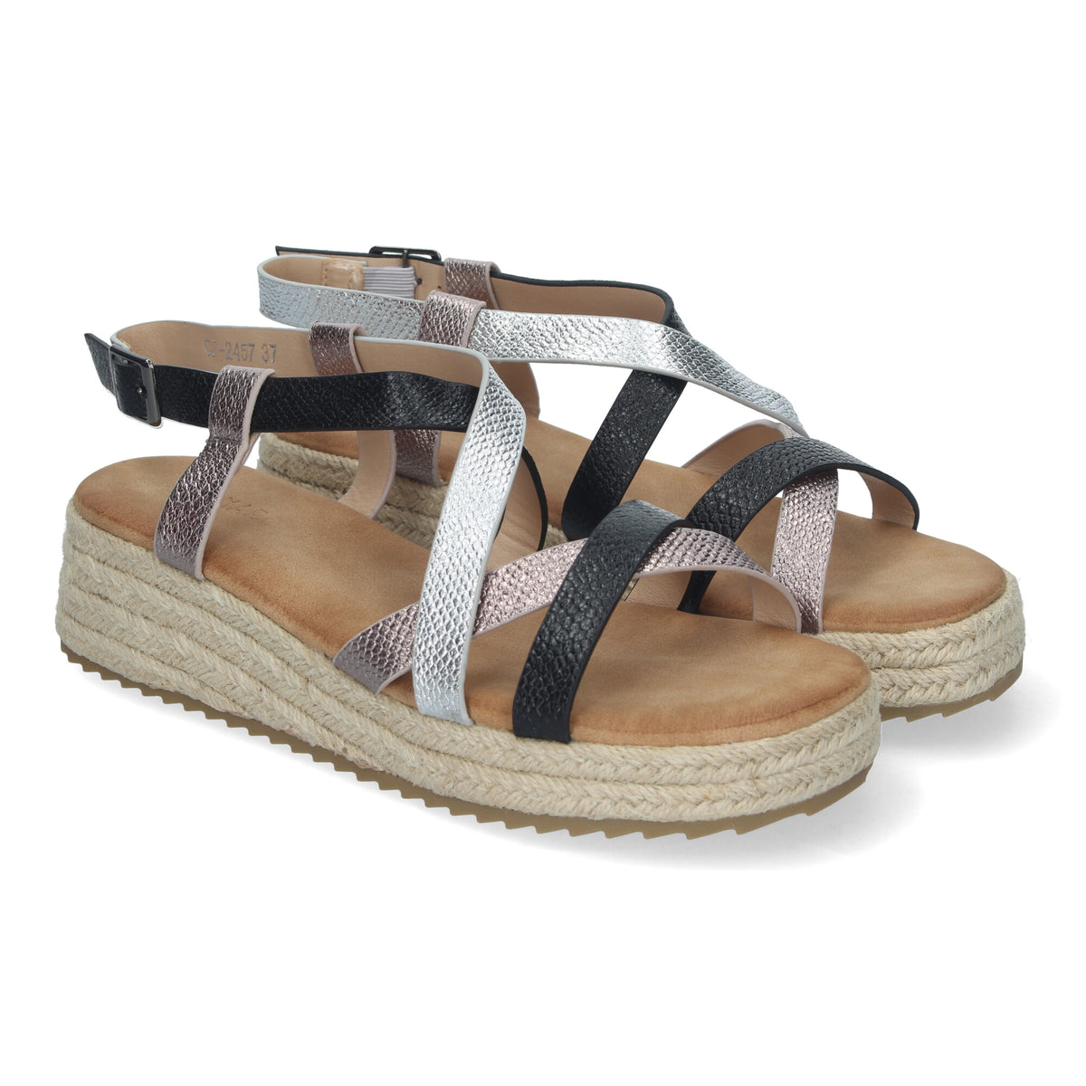 Sandalias Negras Planas Mujer Juno 002