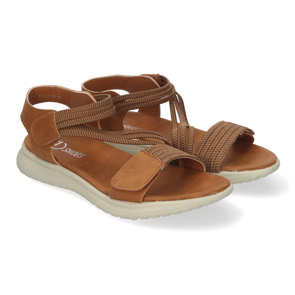 Sandalias Marrones Camel Planas Mujer Marcia 001