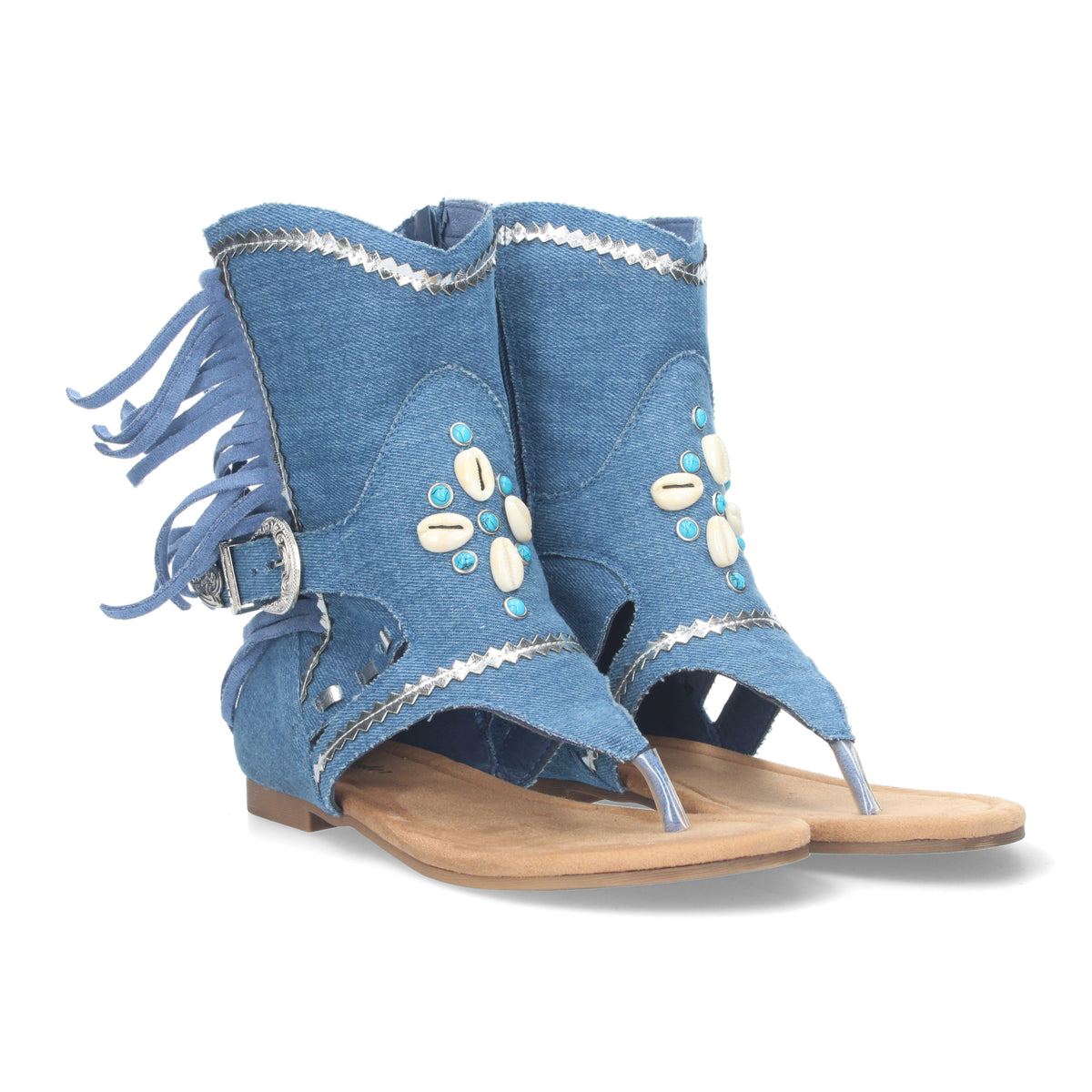 Sandalias Azules Planas Mujer Morrigan 001