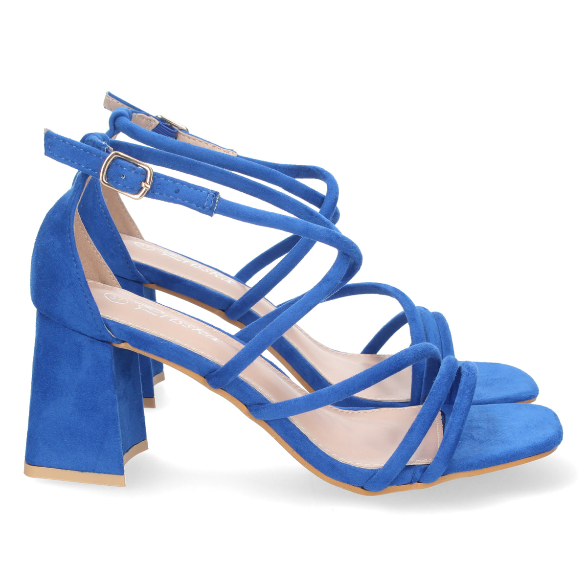 Sandalias Azules Tacón Medio Mujer Minerva 001