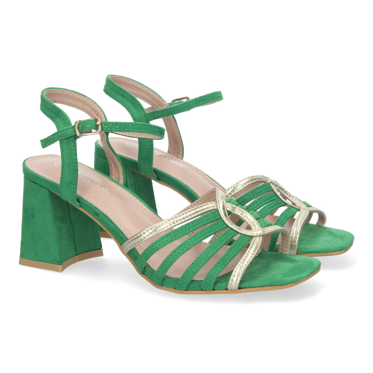 Sandalias Verdes Tacón Medio Mujer Iris 002