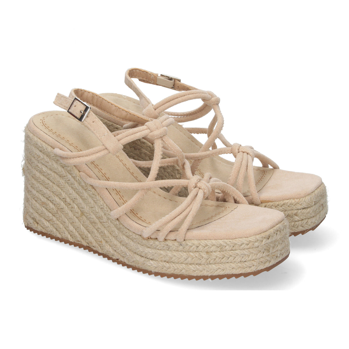 Sandalias Beige Cuña con Plataforma Mujer Maia 002