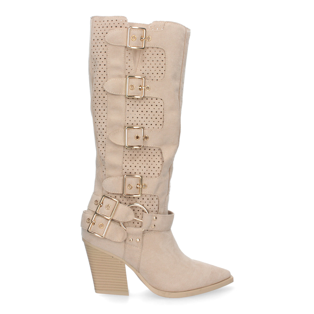 Botas Beige Tacón Mujer Drusila 001