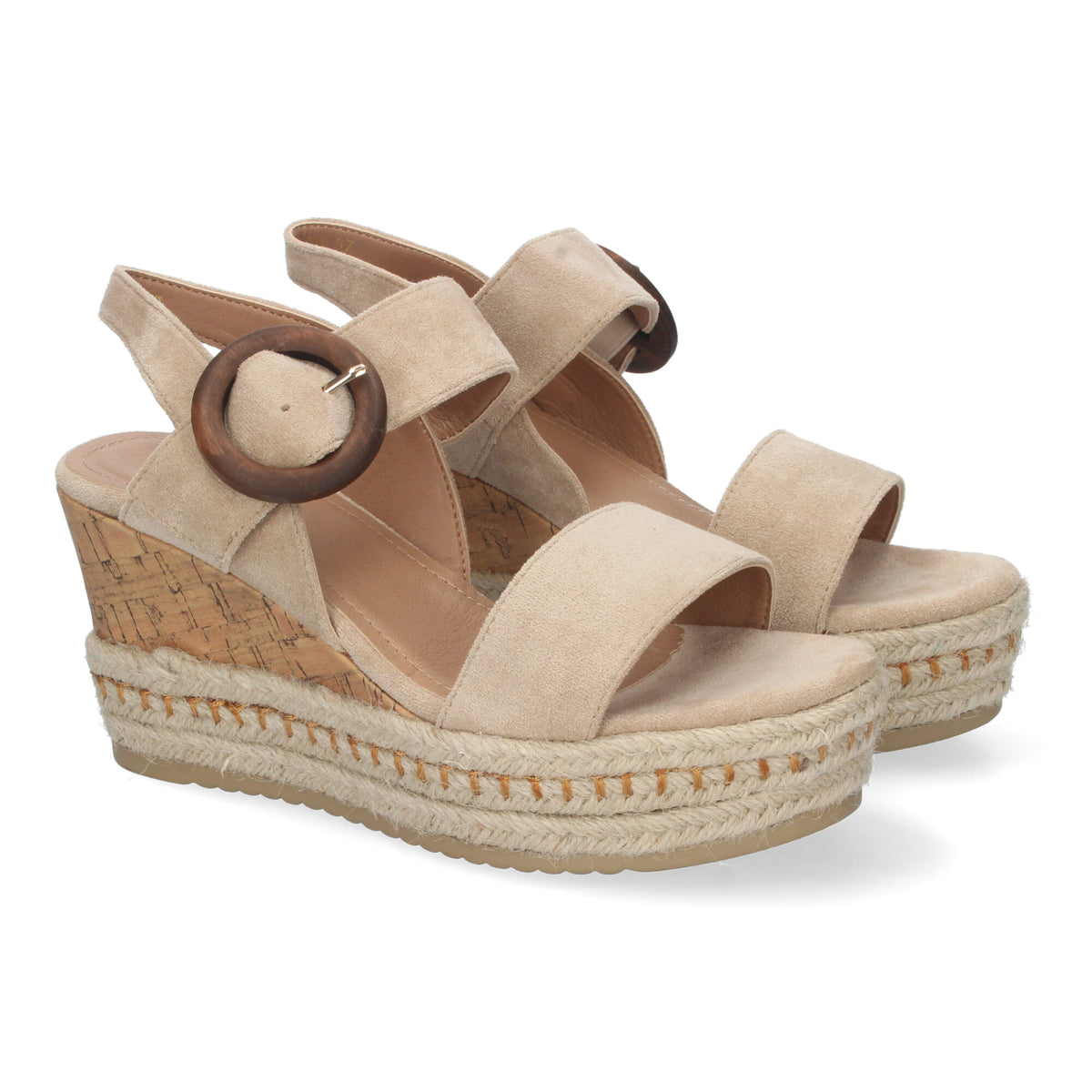 Sandalias Beige Cuña con Plataforma Mujer Penelope 001