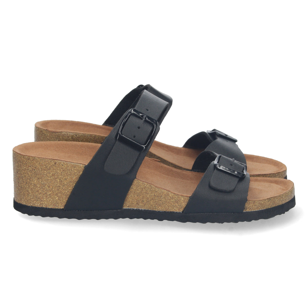 Sandalias Negras Cuña Mujer Hestia 001