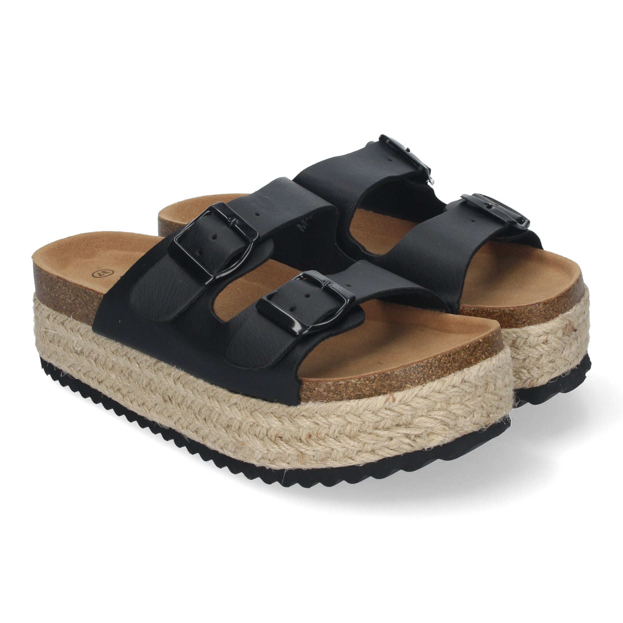 Sandalias hebillas fashion plataforma