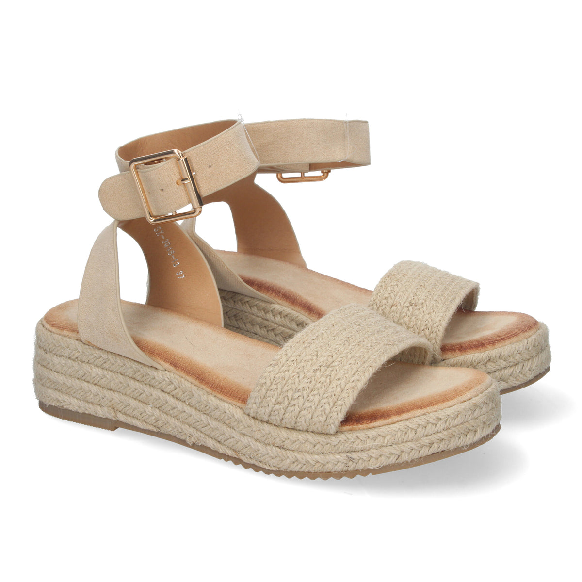 Sandalias Beige Cuña Mujer Arete 002