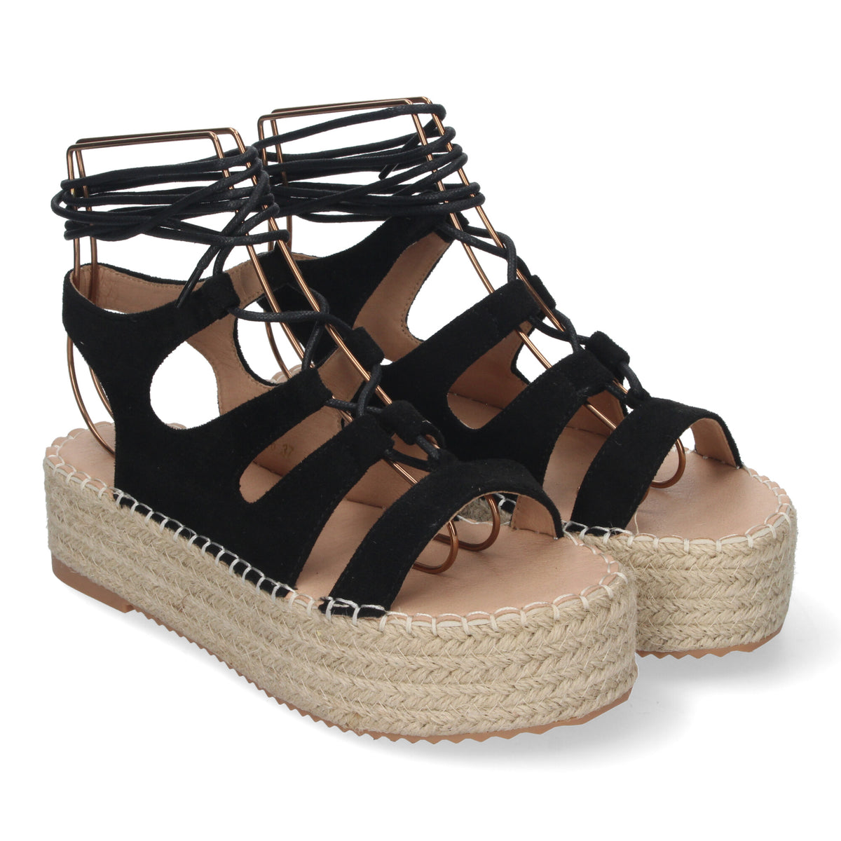 Sandalias Negras Plataforma Mujer Antheia 001