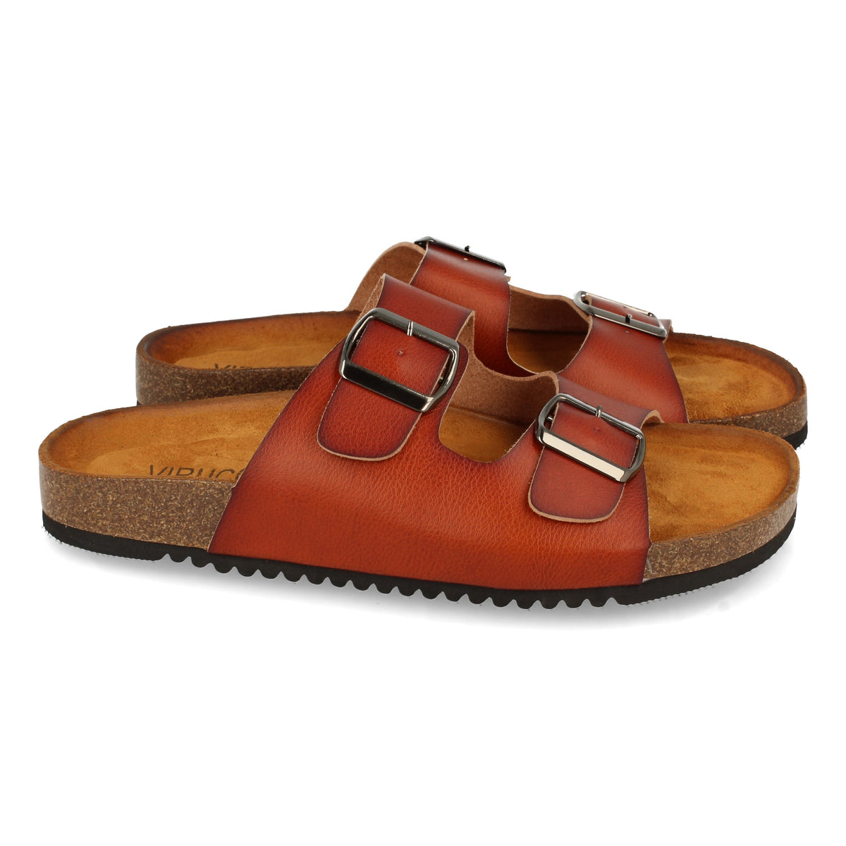 Sandalias Marrones Camel Planas Mujer Popea 001