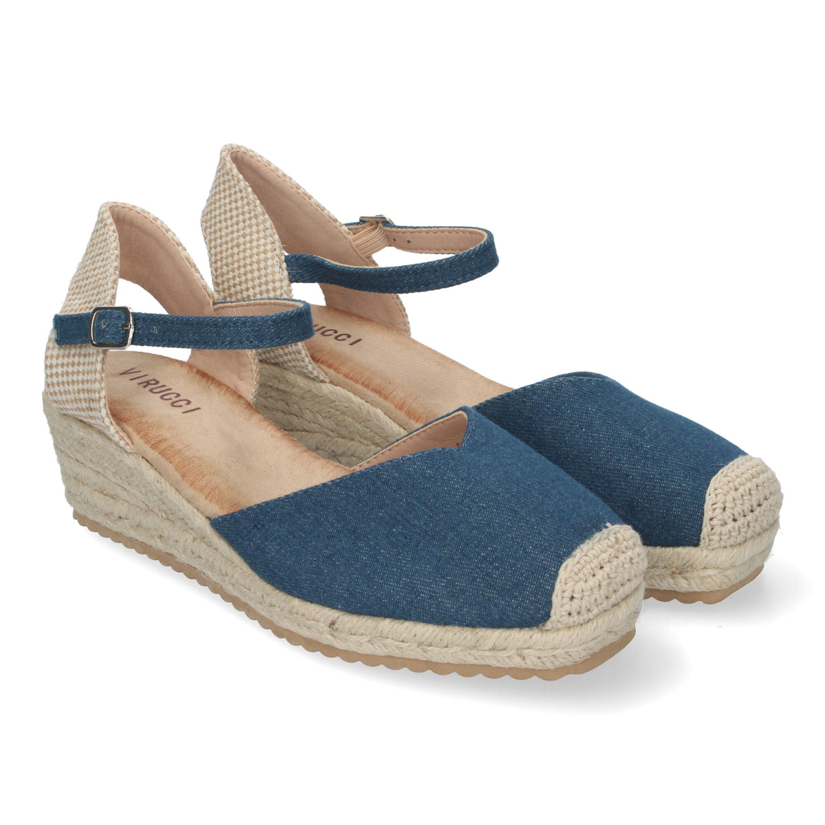 Sandalias Azules tipo Jeans Cuña Mujer Clio 003